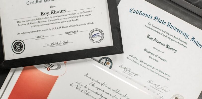 Roy Khoury diplomas and certificates